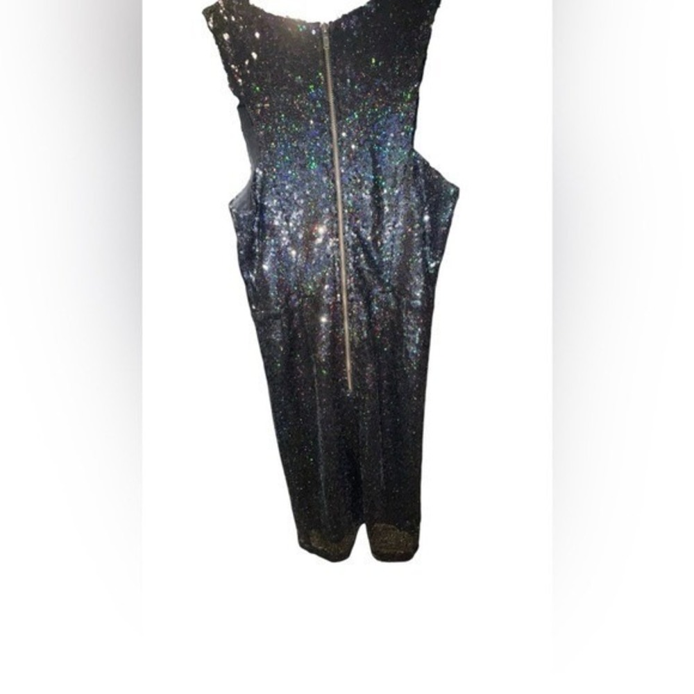 Gianni Bini Womens Black Sequin Sheath Mini Dress Sleeveless Sparkly XS - Picture 4 of 6